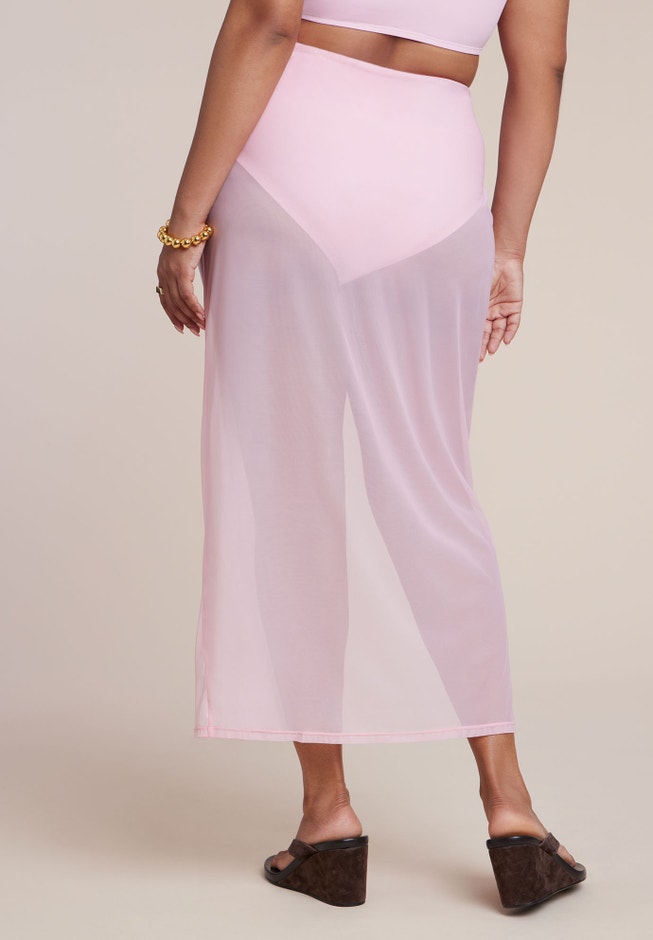 Mesh Maxi Asym Skirt Coverup image number 3