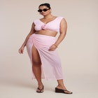 Mesh Maxi Asym Skirt Coverup image number null