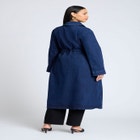 Denim Belted Trench Coat image number null