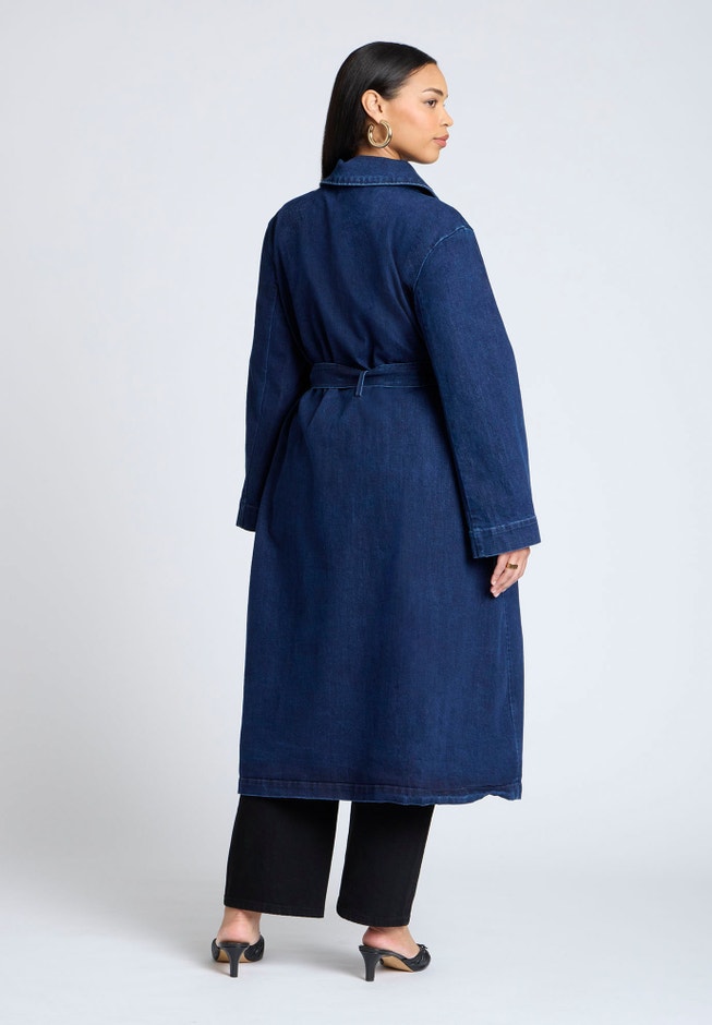 Denim Belted Trench Coat image number 1