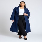 Denim Belted Trench Coat image number null