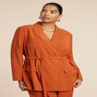 Tie Waist Soft Suiting Blazer image number null