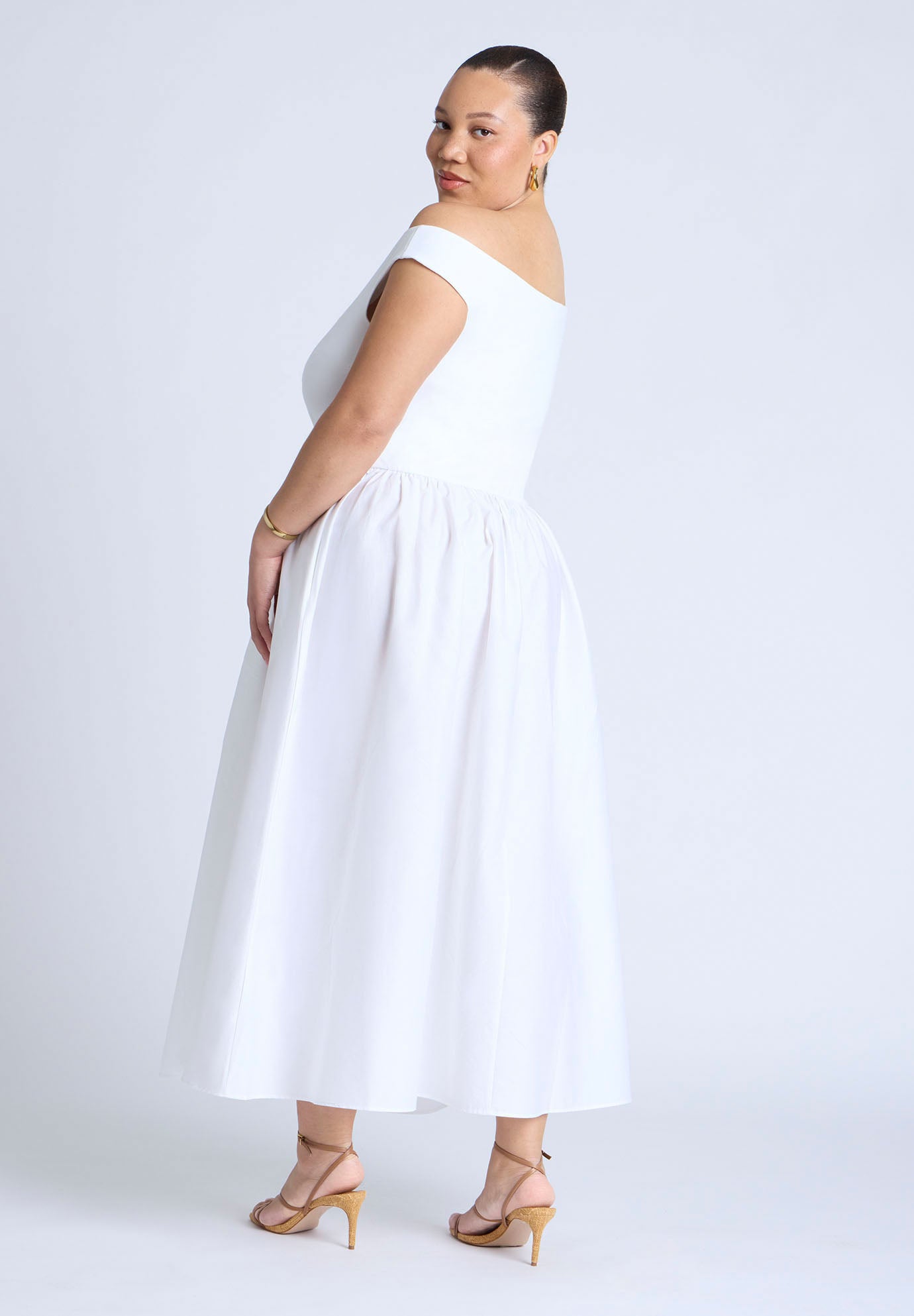 Boat Neck Mixed Fabric Dress image number 1