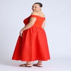 Boat Neck Mixed Fabric Dress image number null