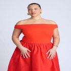 Boat Neck Mixed Fabric Dress image number null