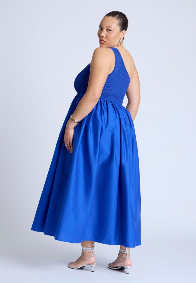 Sweater Bodice Poplin Dress image number null