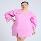 Dramatic Sleeve Poplin Mini Dress image number null