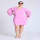 Dramatic Sleeve Poplin Mini Dress image number null