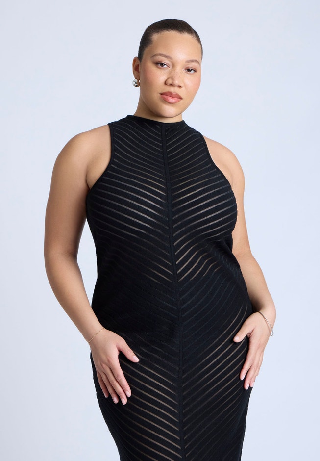 Cheveron Midi Dress | ELOQUII