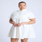 A-Line Denim Mini Dress image number null