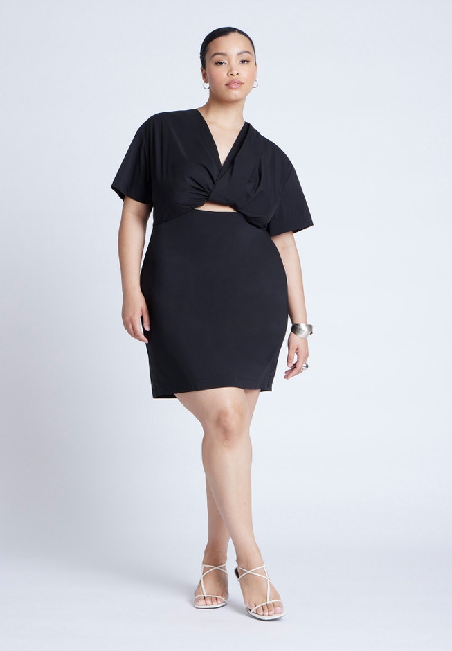 Poplin Twist Mini Dress image number null
