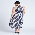 High Neck Bias Printed Maxi Dress image number null