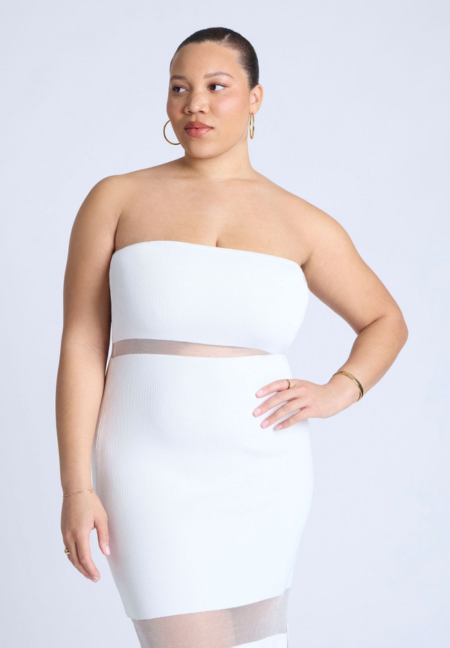 Sheer Panel Maxi Dress image number null