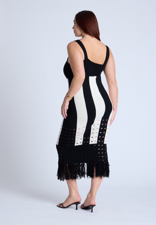 Sweater Stripe Dress image number null