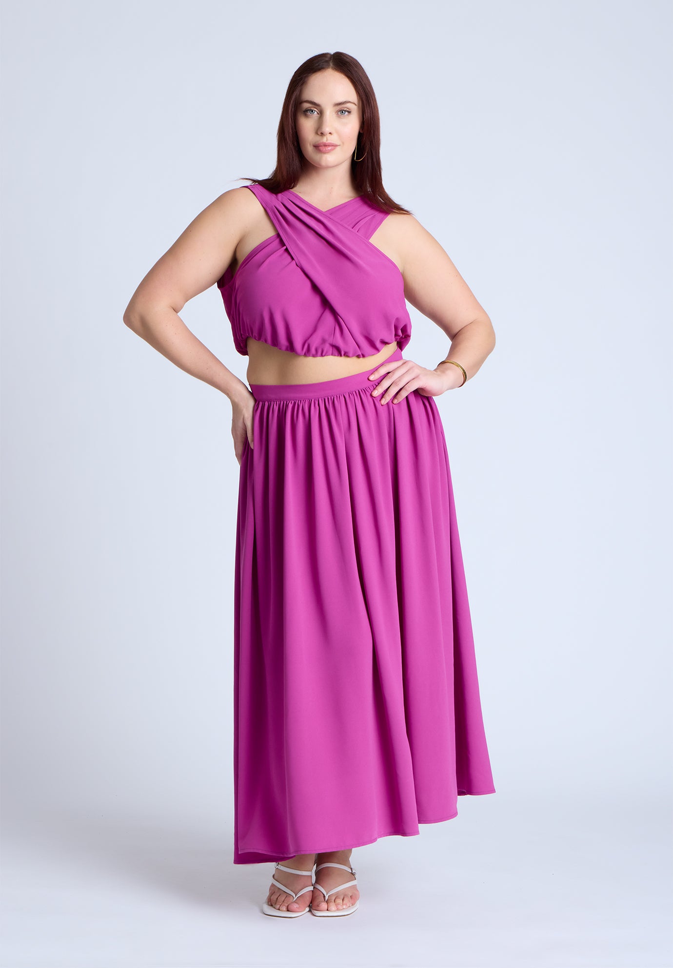 Shirred Wrap Crop Top image number 2