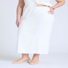 Linen Blend Column Skirt  image number null