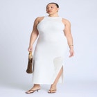 Sweater Dress With Open Stitch & Cutouts image number null