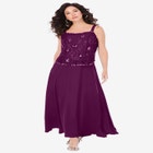 Plus-Size 2 Piece Long Sleeve Embellished Lace Jacket and Full Gown image number null