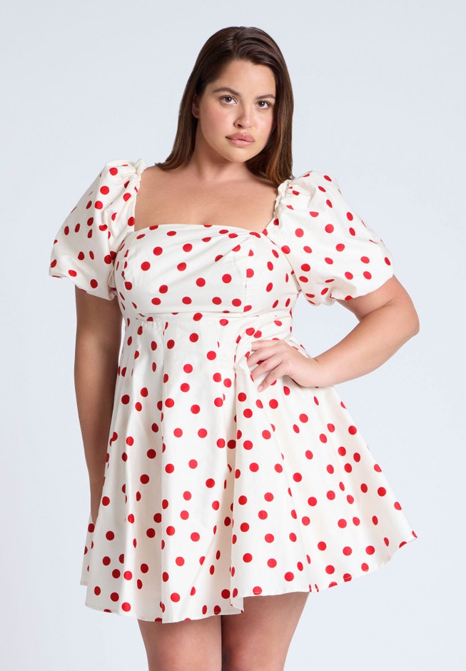Puff Sleeve Mini Dress image number null