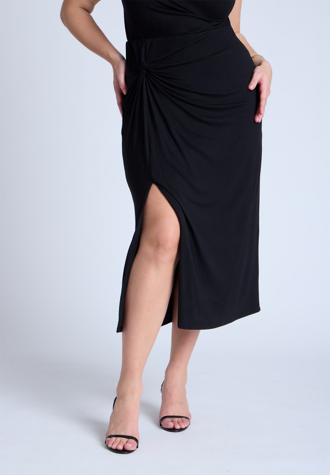 Twist Skirt With Slit image number null