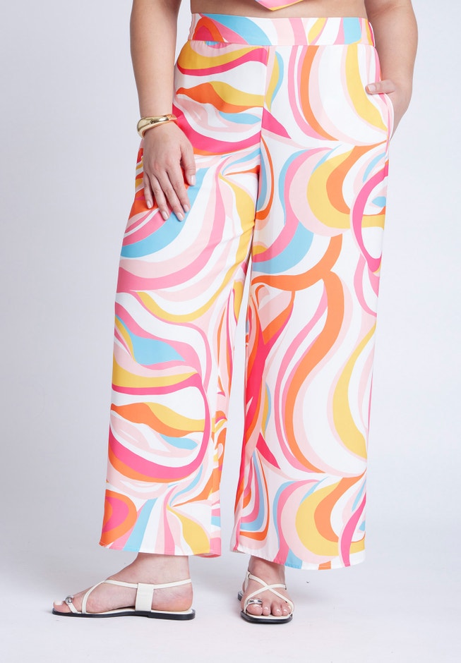 Printed Wide Leg Pant  image number 1