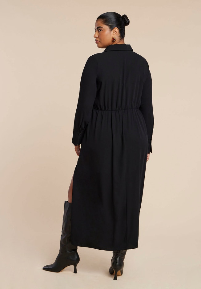 Collared Maxi Shirt Dress image number 1