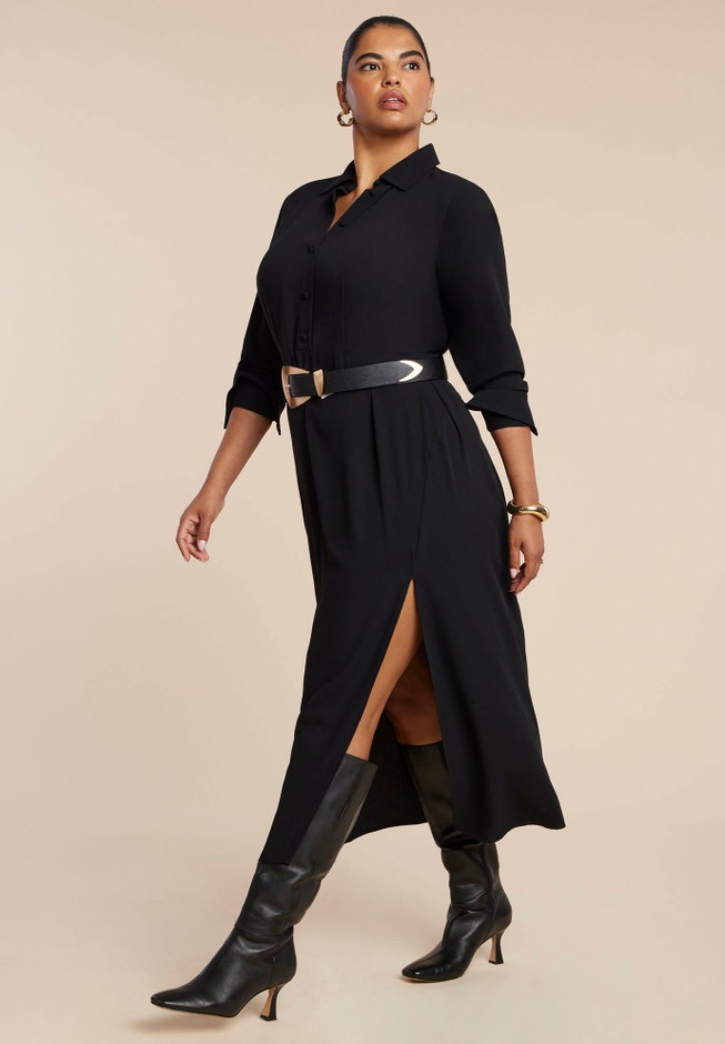 Collared Maxi Shirt Dress image number 2