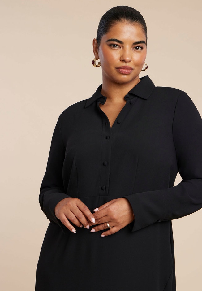 Collared Maxi Shirt Dress image number 3