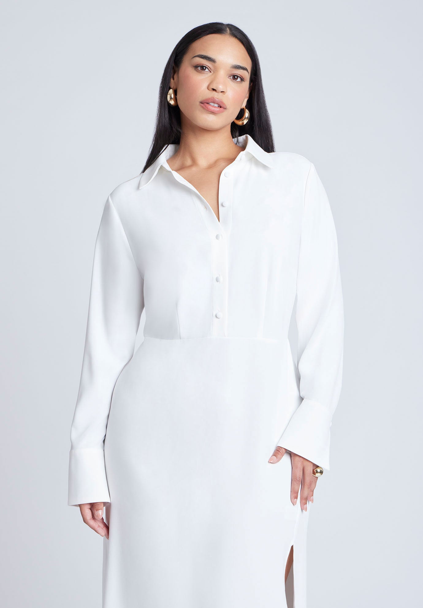Collared Maxi Shirt Dress image number 3