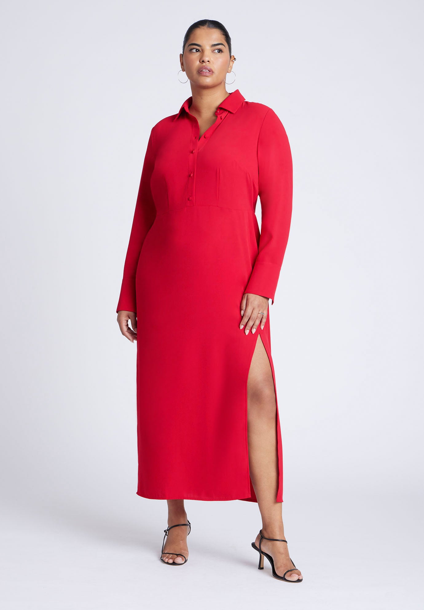 Collared Maxi Shirt Dress image number 1