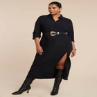 Collared Maxi Shirt Dress image number null