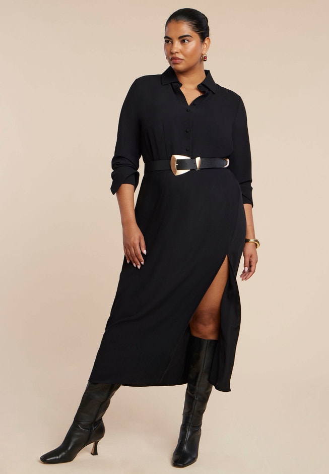 Collared Maxi Shirt Dress image number 0