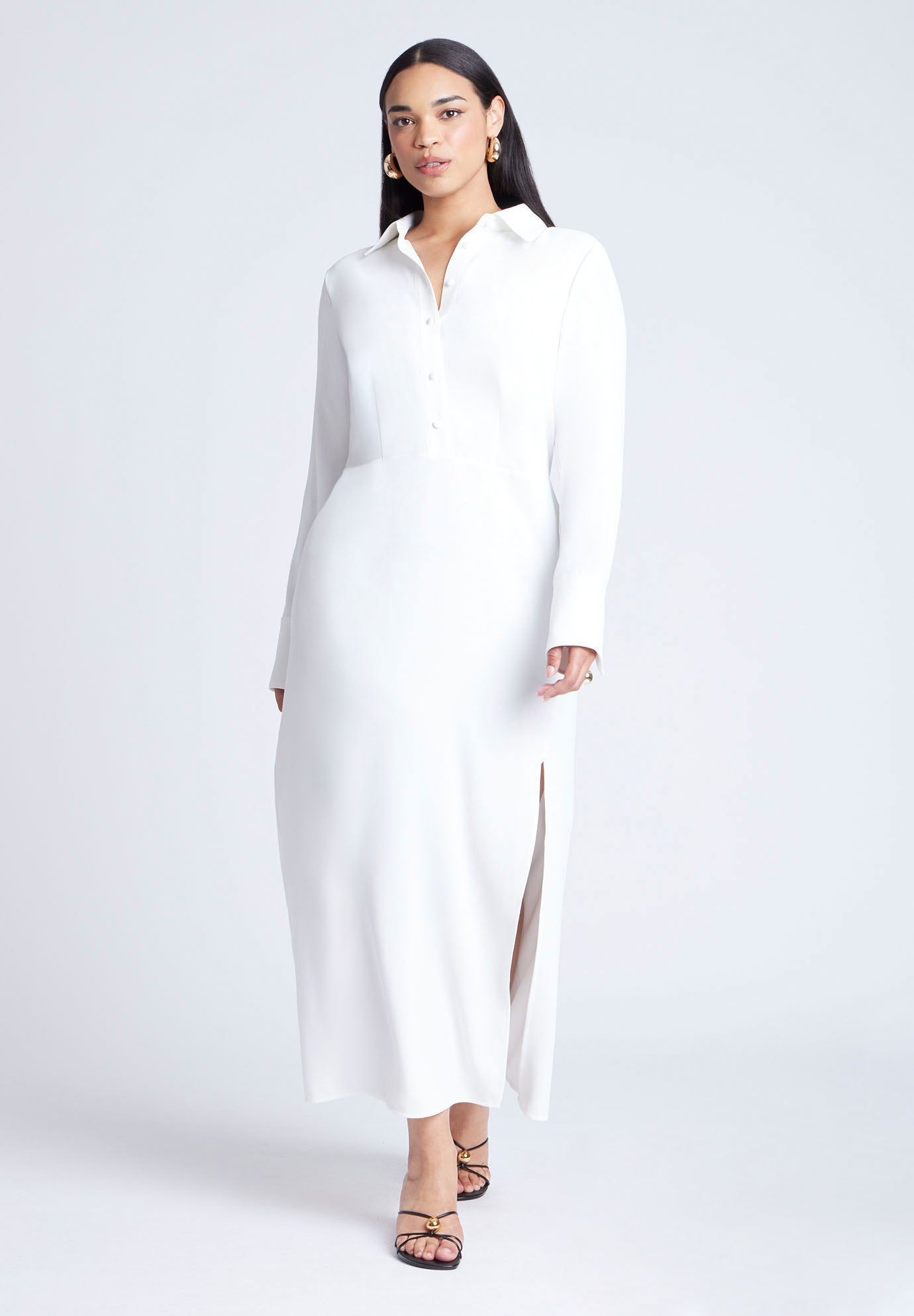 Collared Maxi Shirt Dress image number 0