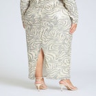 Printed Sequin Maxi Skirt image number null