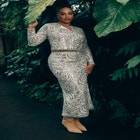 Printed Sequin Maxi Skirt image number null