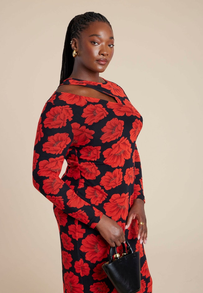 Shoulder Detail Mesh Dress image number null