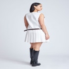 Pleated Mini Dress With Belt image number null