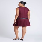 Pleated Mini Dress With Belt image number null