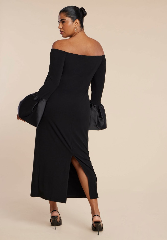 Off Shoulder Cuff Detail Maxi Dress image number null