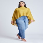 Ruffle Detail Asym Cape image number null