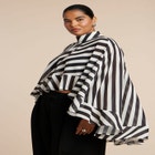 Ruffle Detail Asym Cape image number null