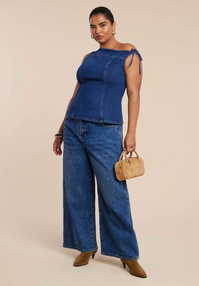 Asym Denim Top image number null