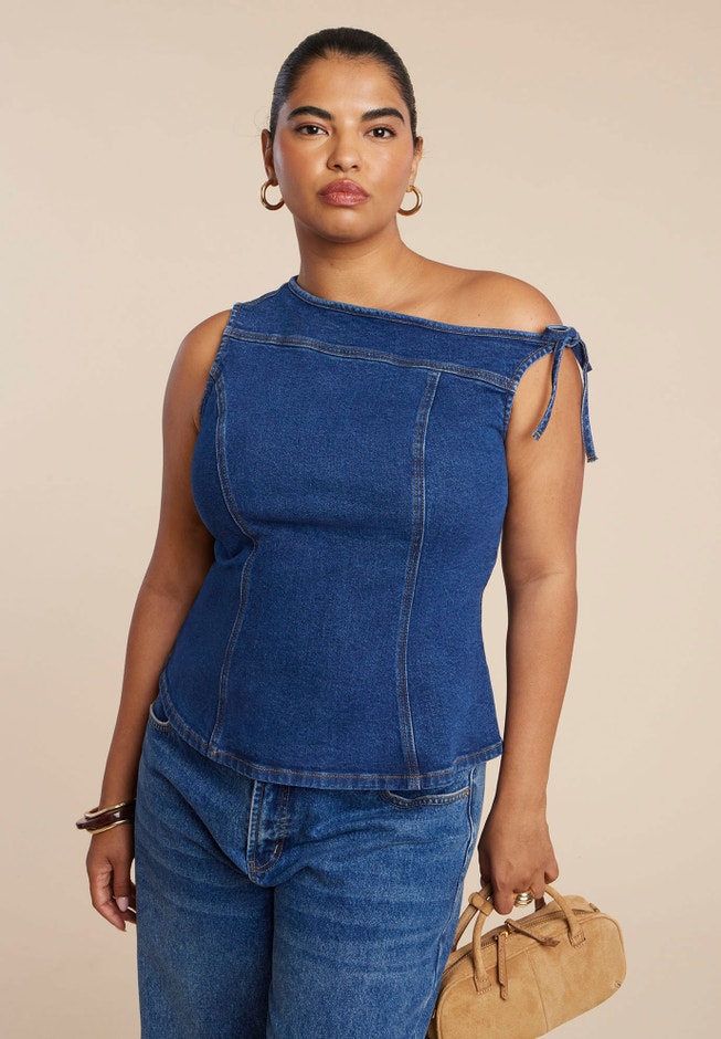Asym Denim Top image number null