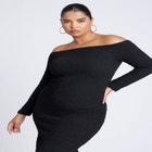 Off Shoulder Textured Dress image number null