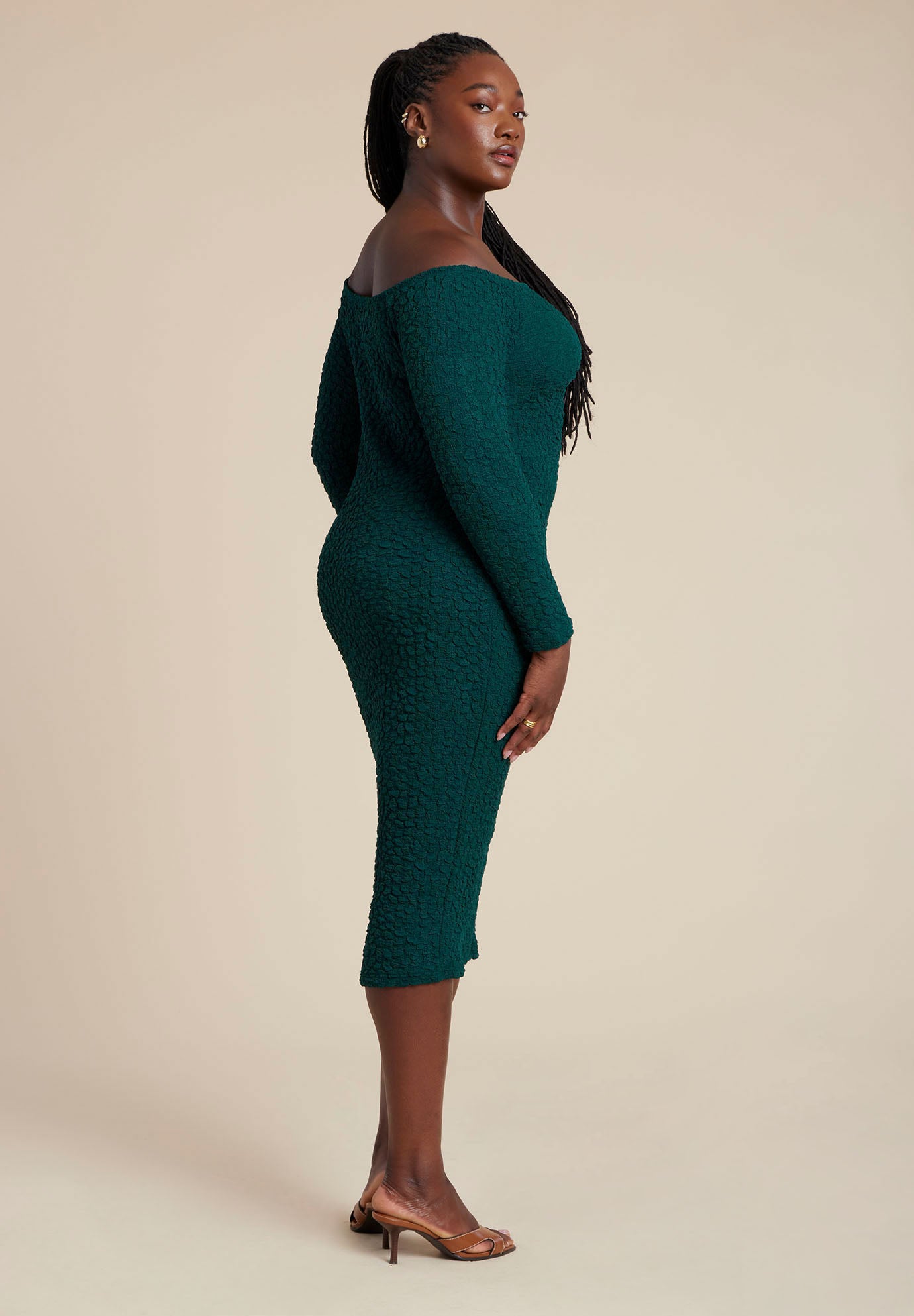 Off Shoulder Textured Dress image number 2