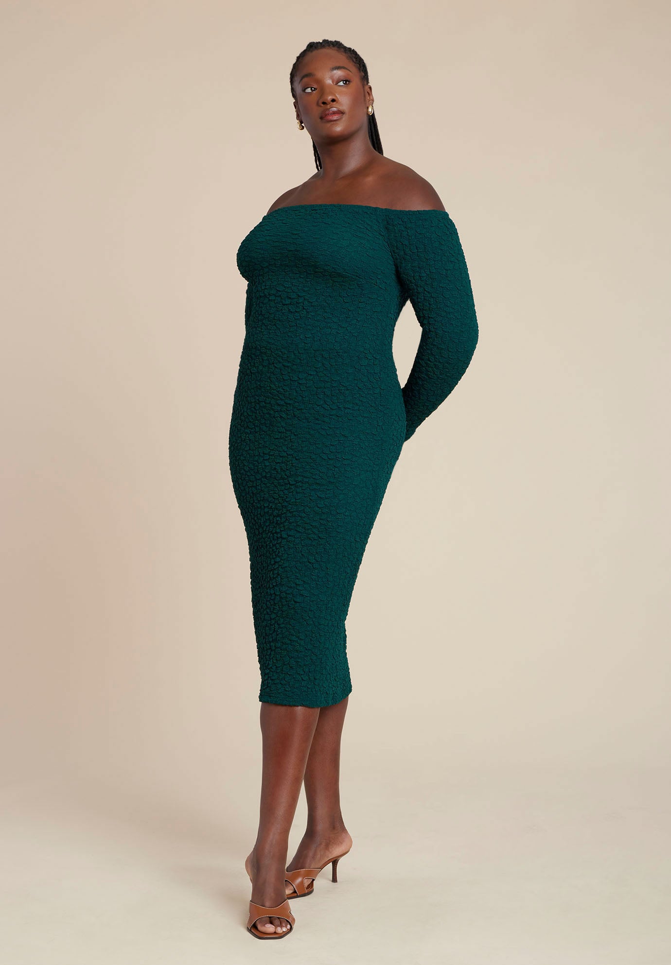 Off Shoulder Textured Dress image number 0