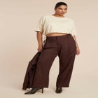 Faux Suede Wide Leg Pant image number null