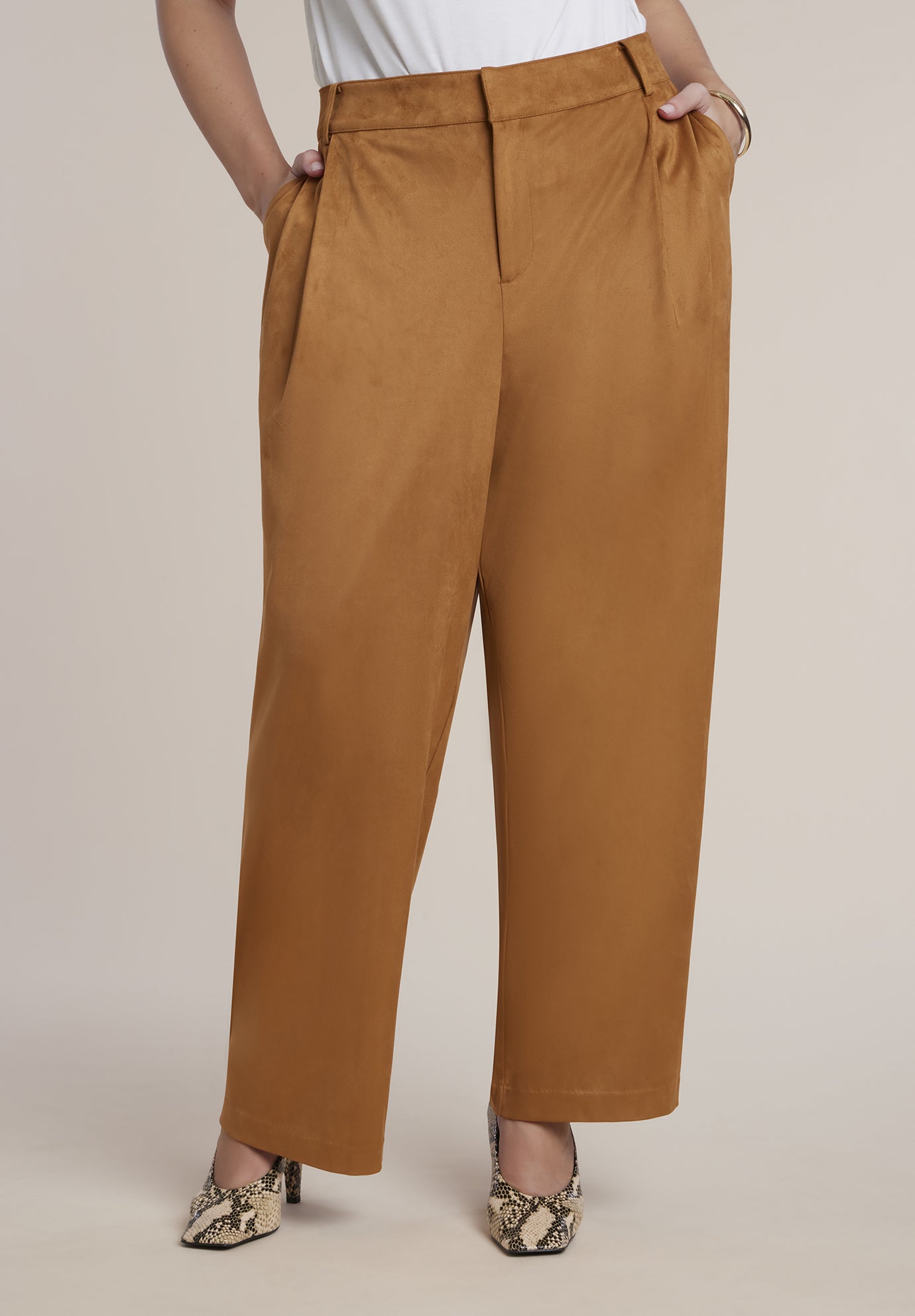 Faux Suede Wide-Leg Pant image number 0
