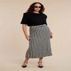 Houndstooth Column Maxi Skirt image number null