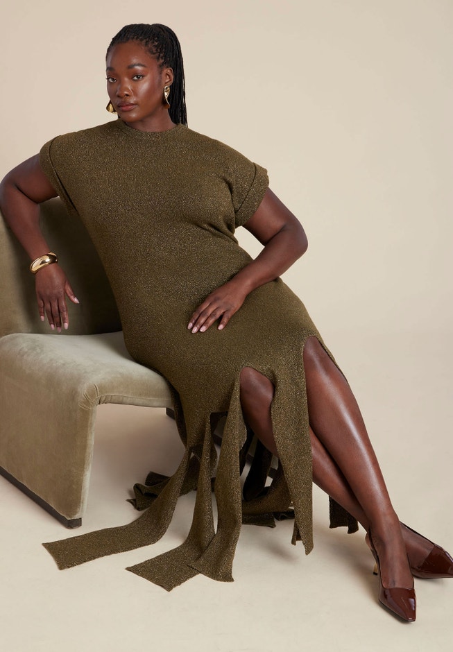 Lurex Sweater Dress W Fringes image number 0